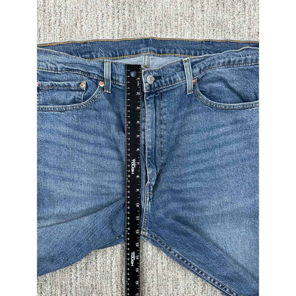 Levis 505 Jeans Mens 38x32 Regular Straight Stretch Blue Medium Wash Denim